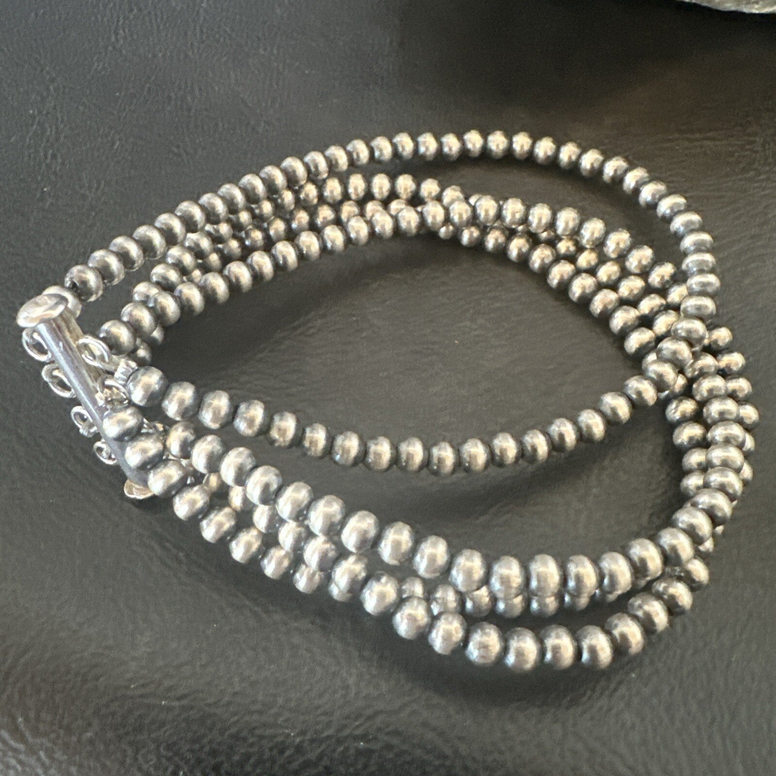 Southwestern Sterling Silver Beads 8" 4 Strand Bead Bracelet 18577