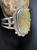 Men's Royston Turquoise Navajo Cuff Bracelet | Sterling Silver | Authentic Native American Handmade | 1163