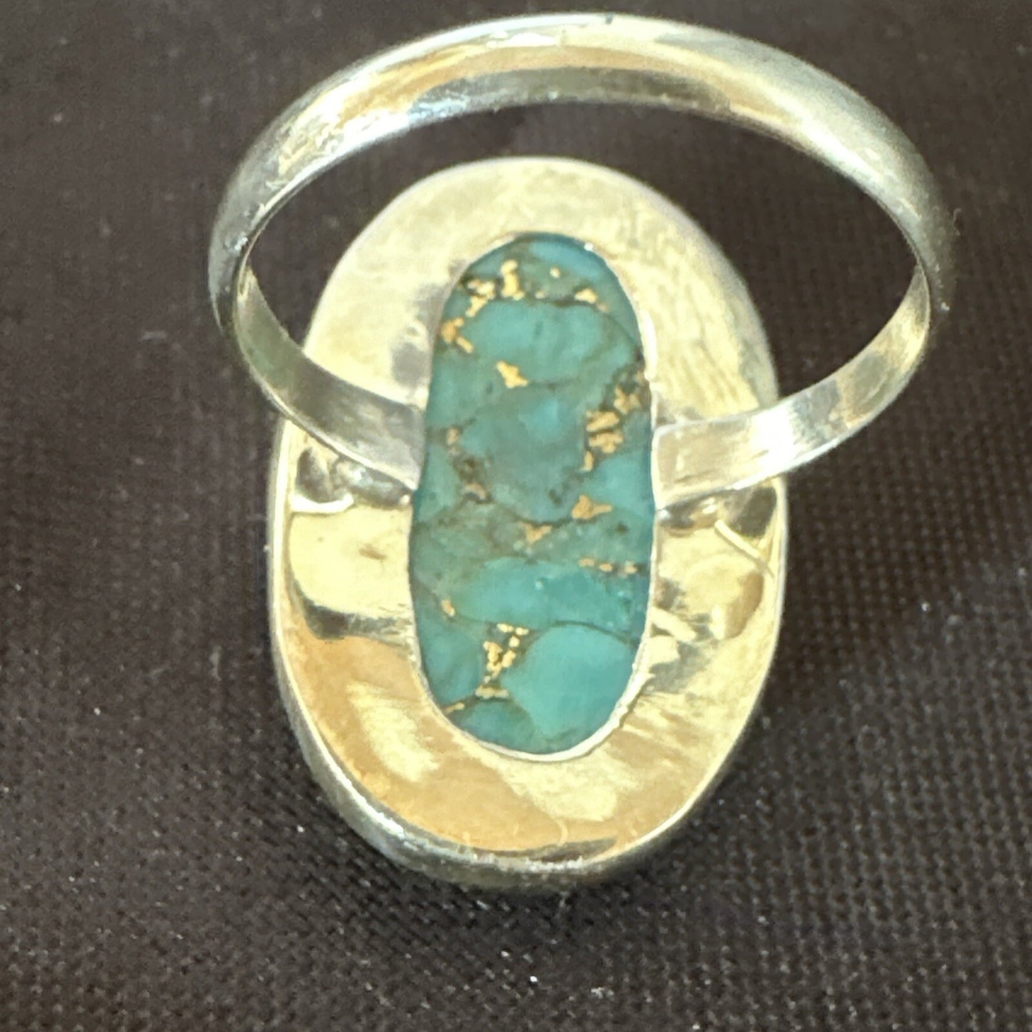 Mohave Native Navajo Sterling Silver Blue Turquoise Ring Sz 7 18241