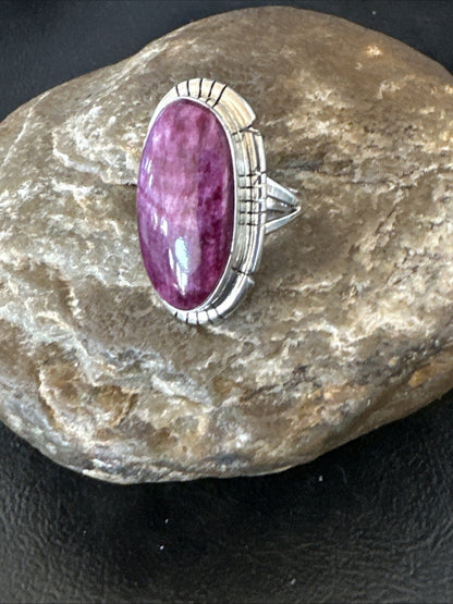 Womens Purple Spiny Oyster Navajo Sterling Silver Ring Size 6.5 18583