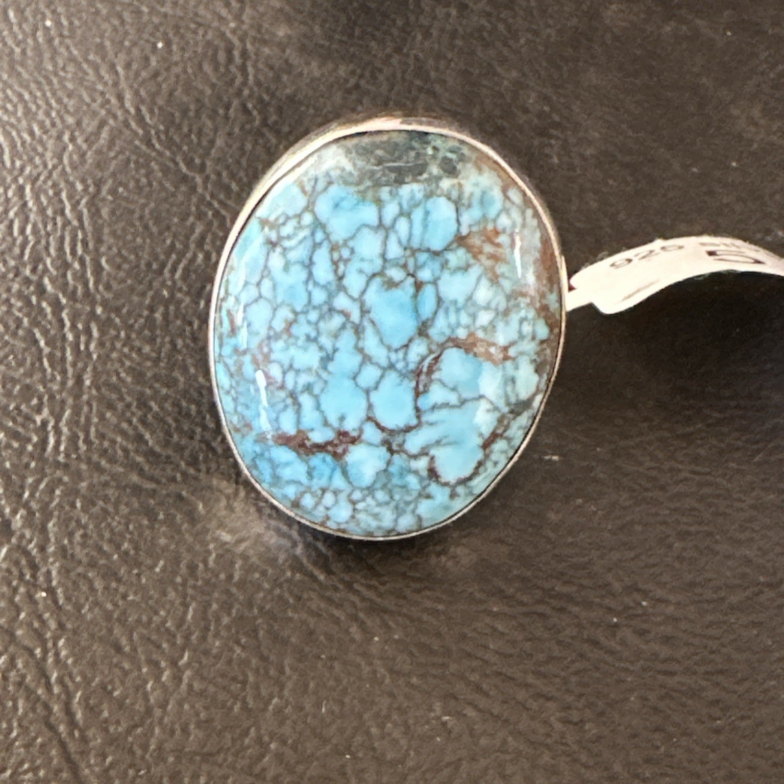 Blue Turquoise#8 Southwestern Sterling Silver Ring Size 5 19727