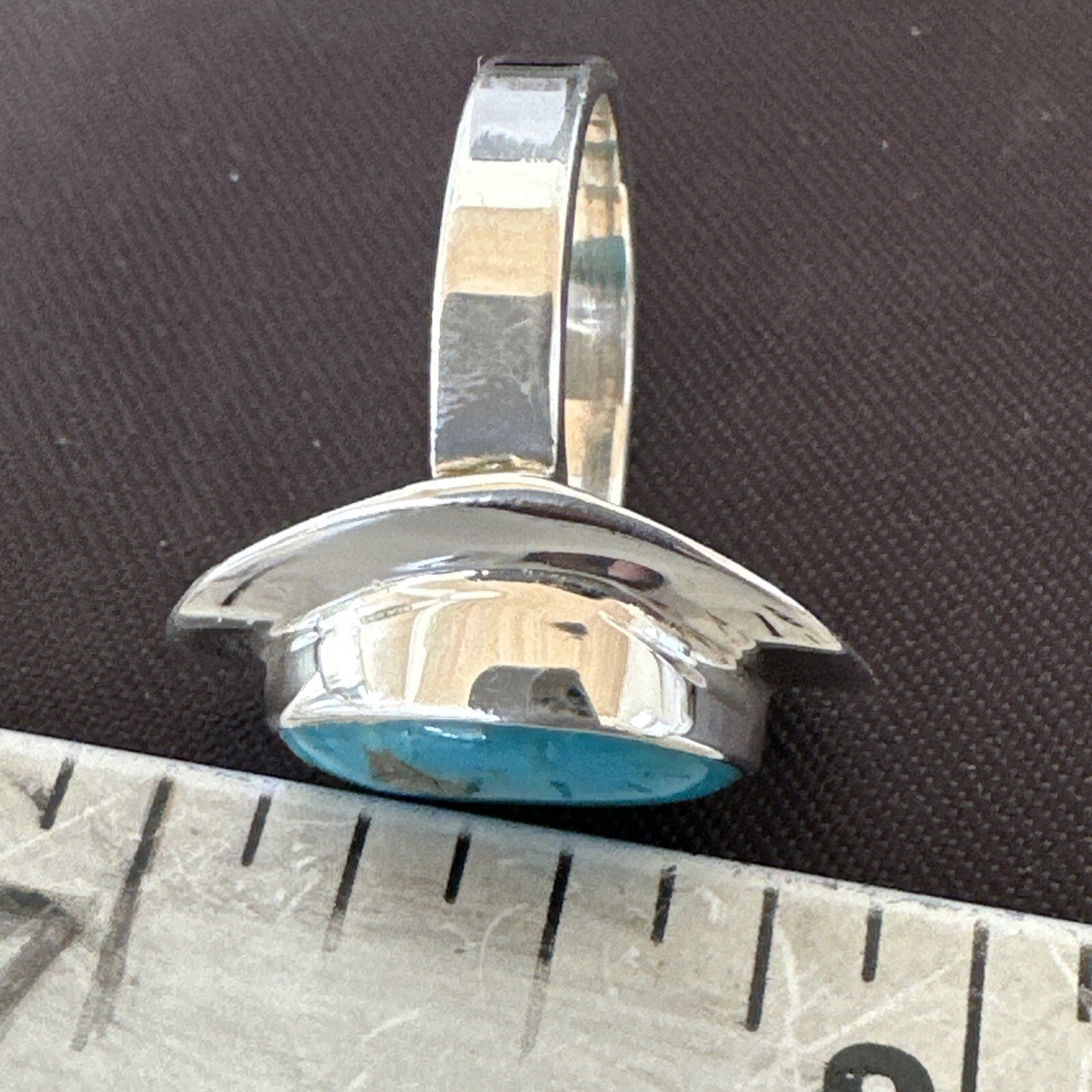 Southwestern Sterling Silver Blue Kingman Turquoise Ring Size 6 18534