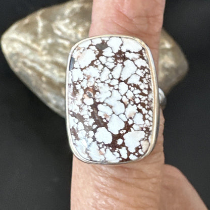 Mens Womens Wild Horse Turquoise Navajo Sterling Silver Ring Sz 7 17344