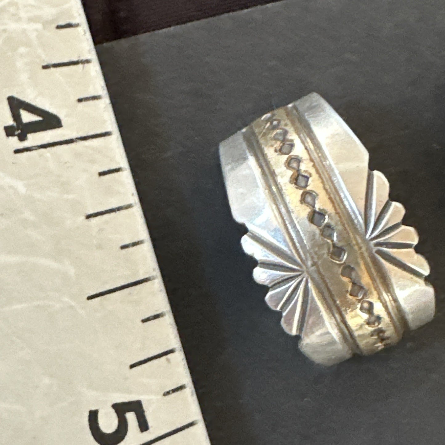 Old Pawn Navajo Stamped GF Sterling Silver Native American Earrings 19091