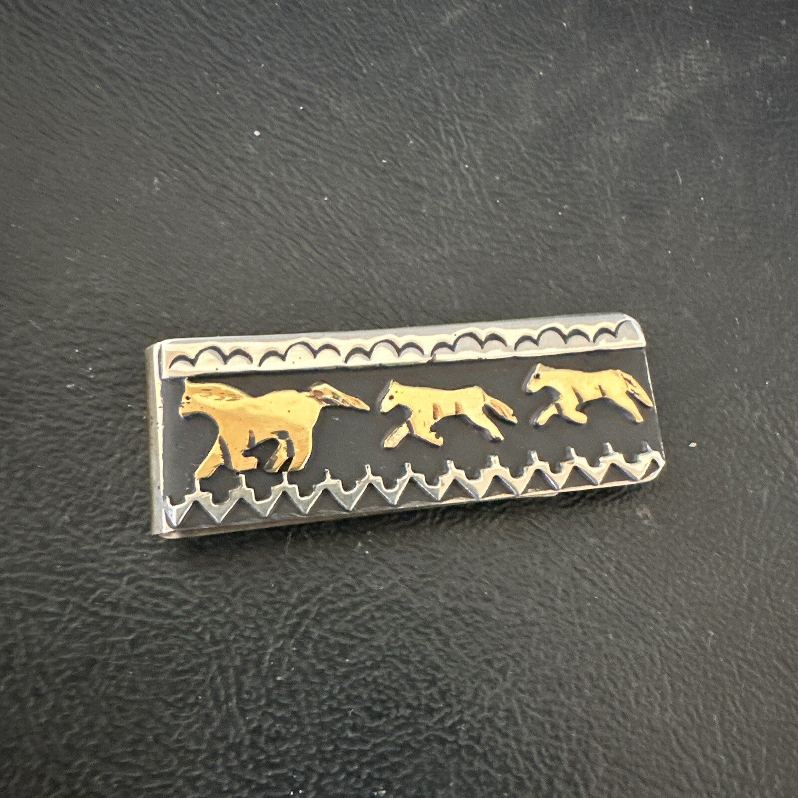 Money Clip Running Horse Native American Navajo Sterling Silver T&R Singer 17824