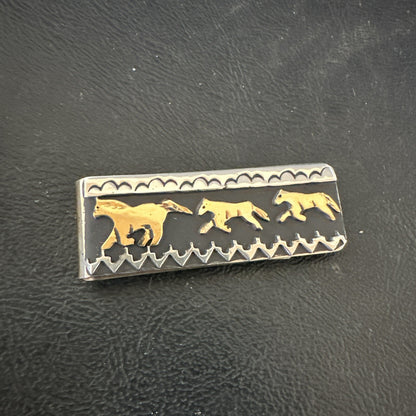 Money Clip Running Horse Native American Navajo Sterling Silver T&R Singer 17824
