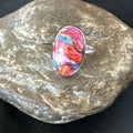 Blue Turquoise Spiny Oyster Southwestern Ring Size 11 | Sterling Silver | Authentic Native American Handmade | 18447