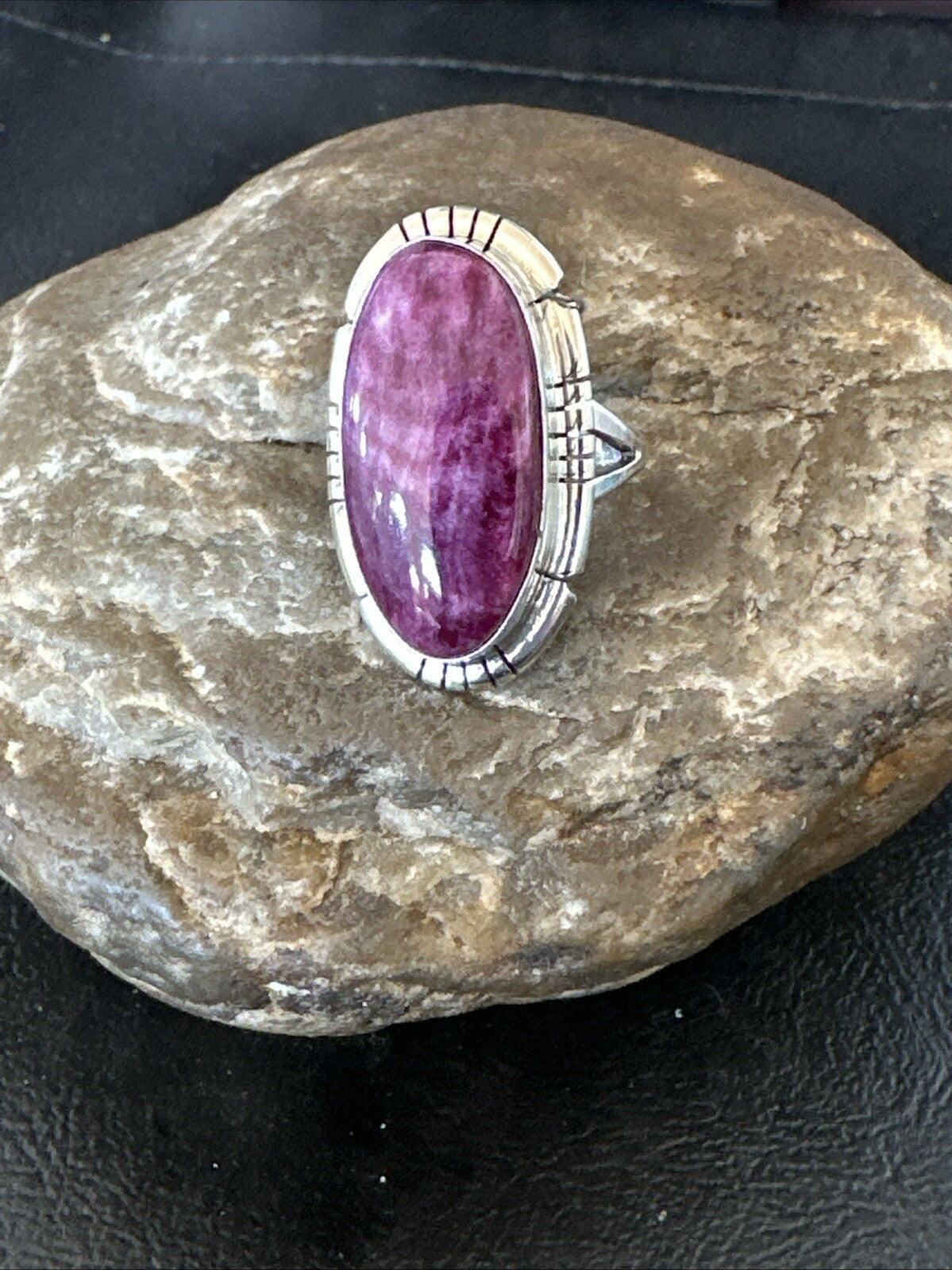Womens Purple Spiny Oyster Navajo Sterling Silver Ring Size 6.5 18583