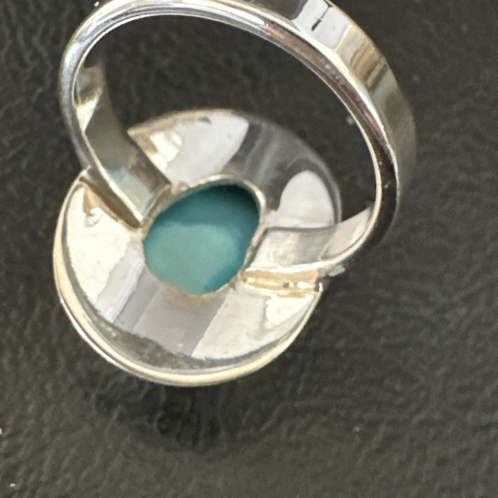 Southwestern Sterling Silver Blue Kingman Turquoise Ring Size 7 18508