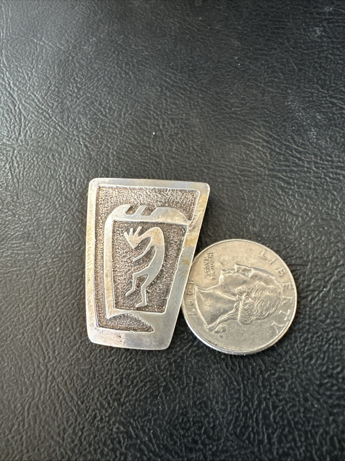 Old Pawn Kokopelli Native American Navajo Sterling Silver Pin 1.5" 19163