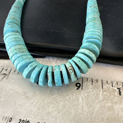 Santo Domingo Stabilized Blue Turquoise Necklace 26” 19599