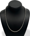6mm Beads Navajo 20"Hook Eye Cone Necklace | Sterling Silver | Authentic Native American Handmade