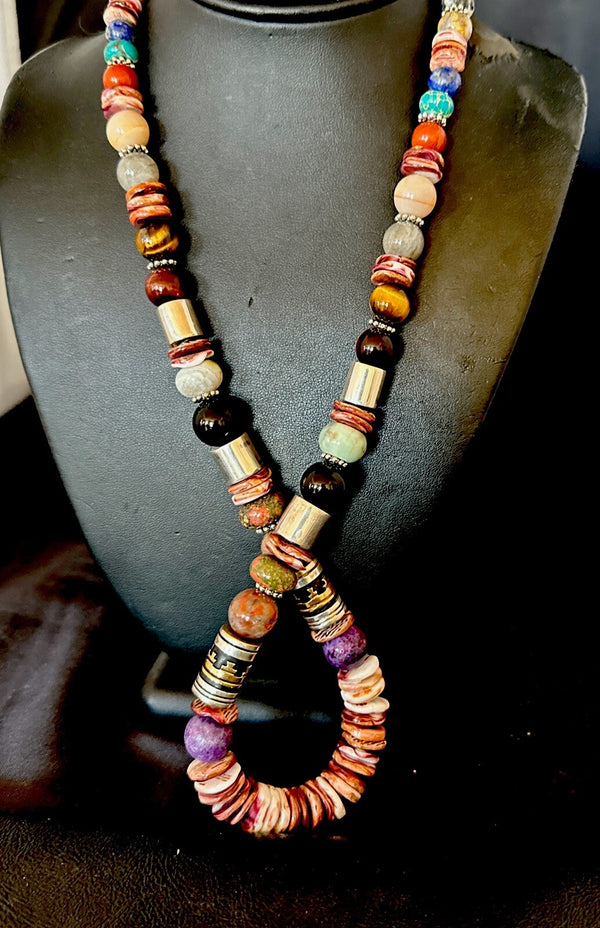 AUTHENTIC ORIGINAL R TOMMY SINGER Necklace Spiny Gold 27" | Sterling Silver | Authentic Native American Handmade | 17763
