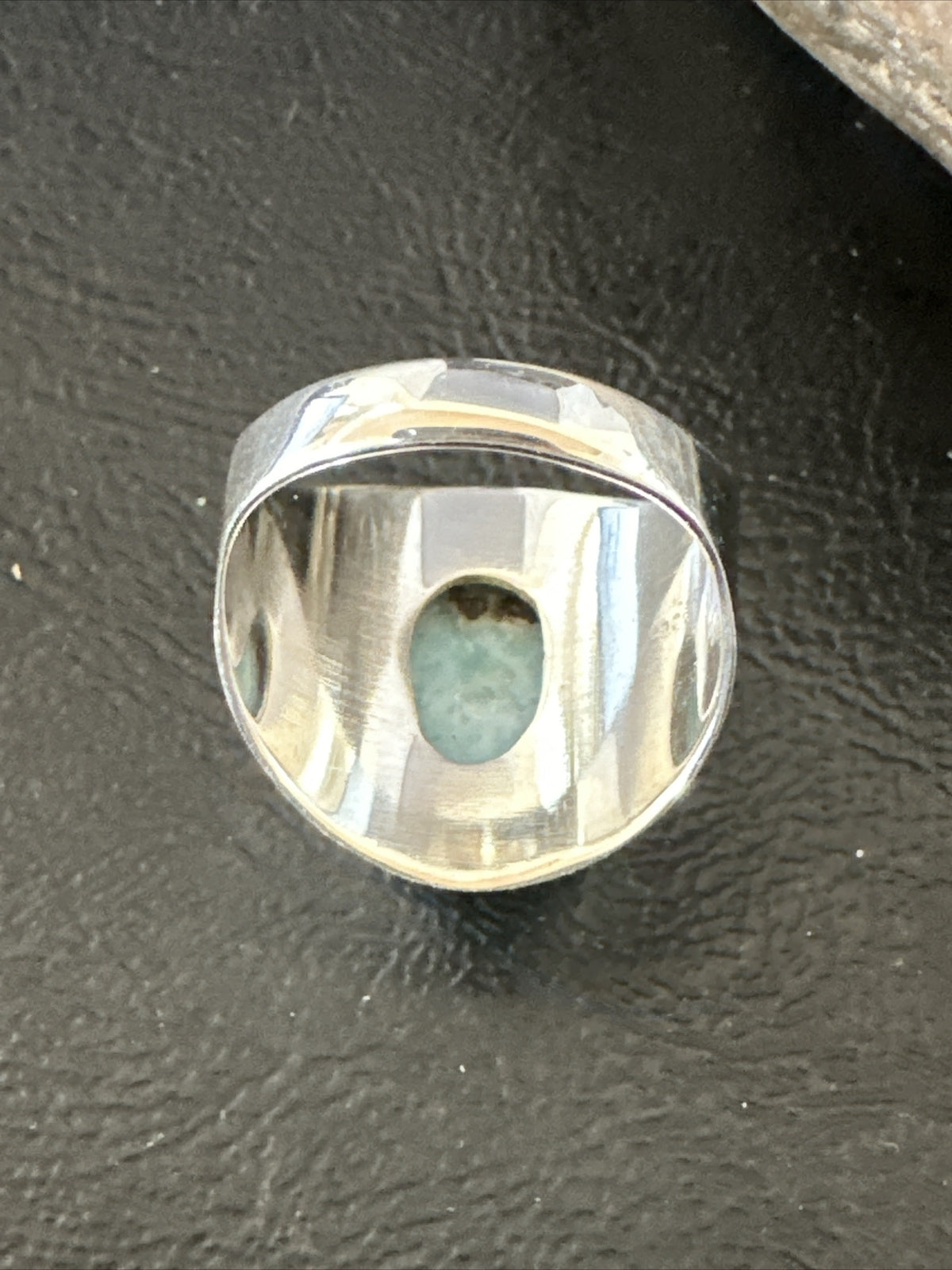 Womens Blue Larimar Navajo Sterling Silver Ring Size 9 17673