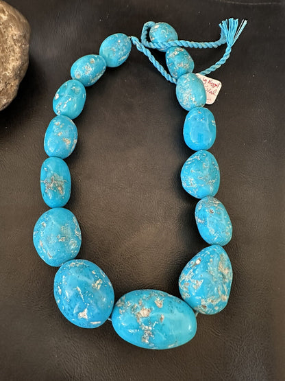 Collectors Authentic Blue Sleeping Beauty Graduated Turquoise Strand 20” 18446
