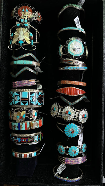 A Lot Sterling Silver NAVAJO Zuni Native American Southwestern Bracelets Jewelry
