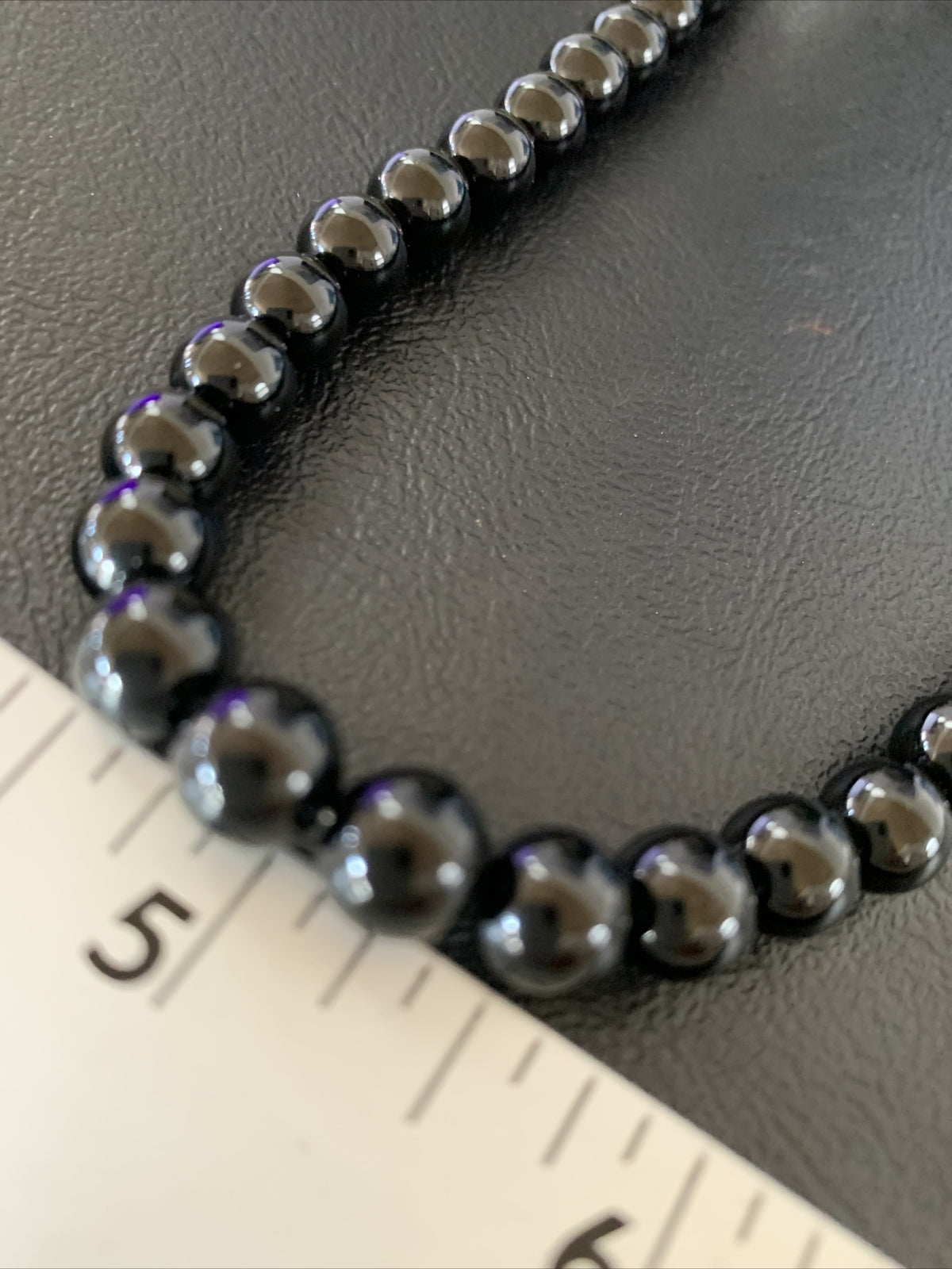 Mens Black Onyx Navajo Pearls Sterling Silver Necklace 23" 12979