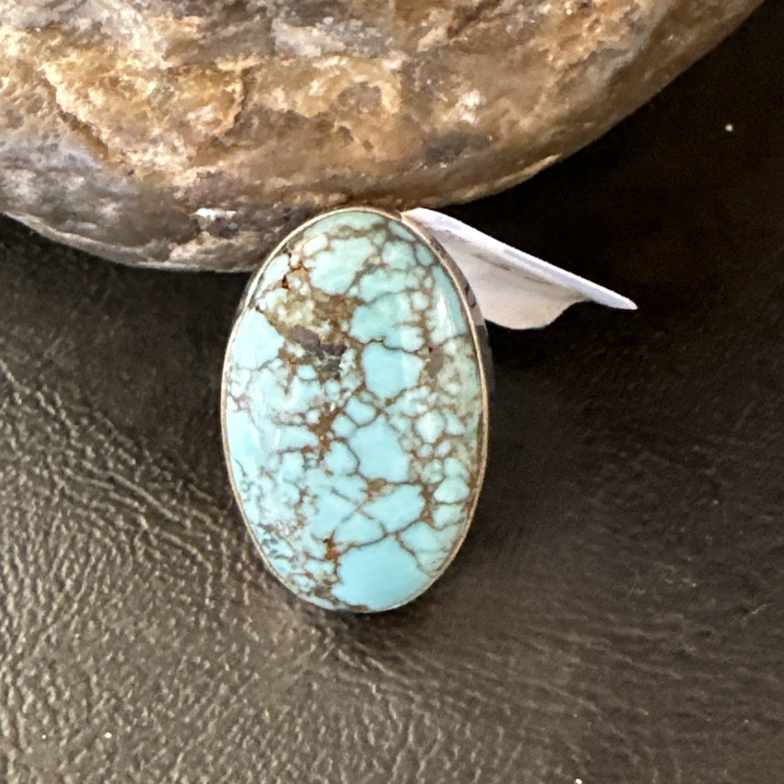 Blue Turquoise#8 Southwestern Sterling Silver Ring Size 5 19728