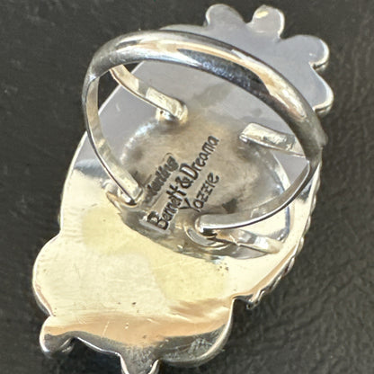 Men’s Womens Wild Horse Turquoise Navajo Sterling Silver Ring Size 8.5 18008