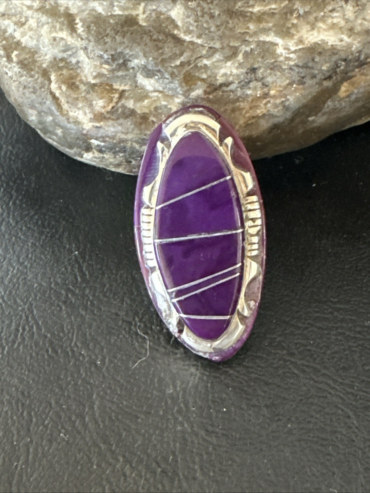 Beautiful Purple Sugilite Navajo Ring Inlay Sz 7.5 19813
