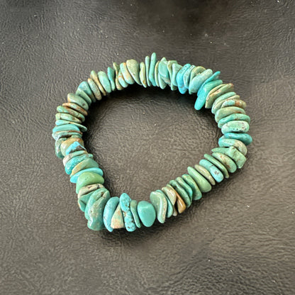 Mens Womens Blue Green Turquoise Stretch Stone Friendship Bracelet 7" 18856