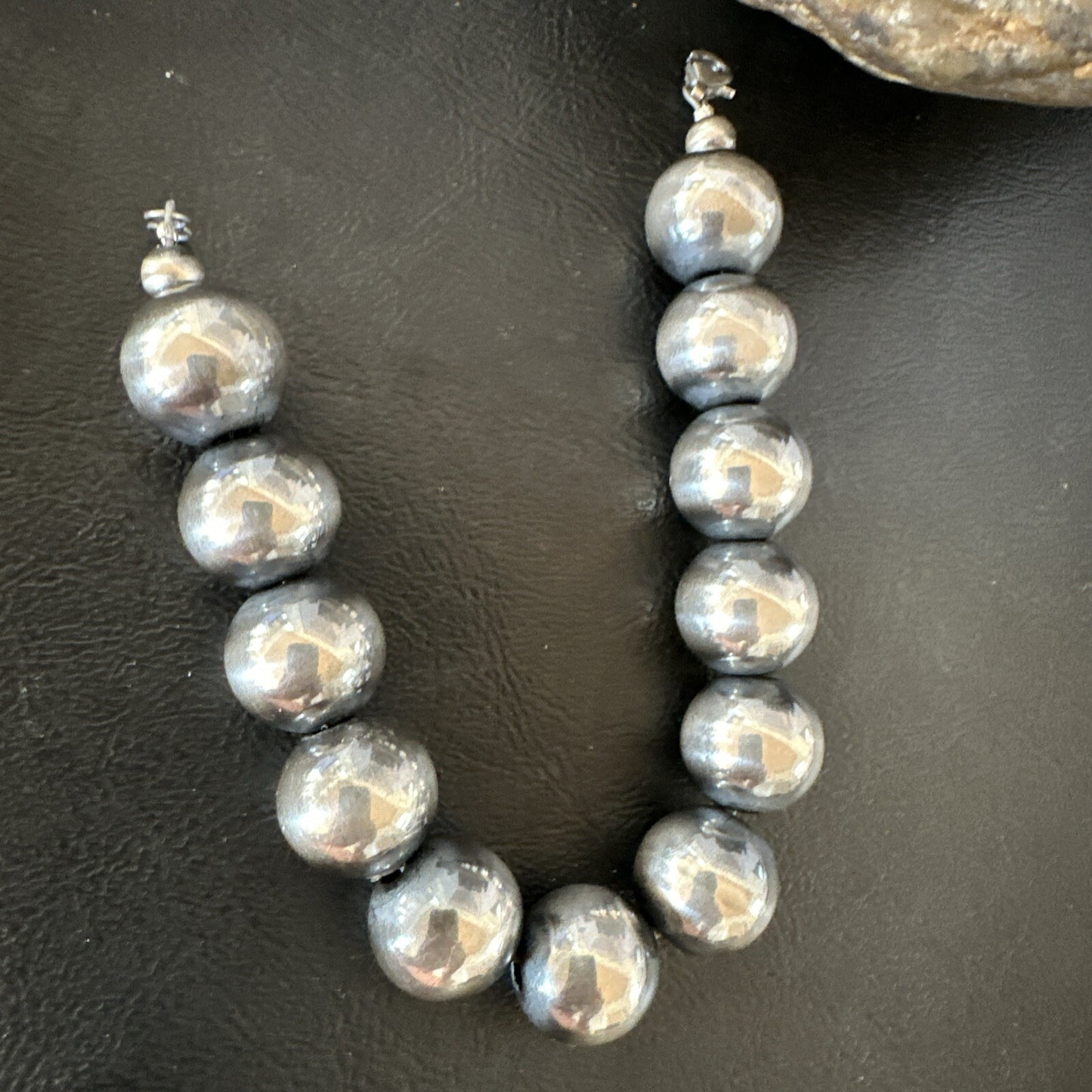 16mm Round Beads 8” Sterling Silver Beads Bracelet 91608
