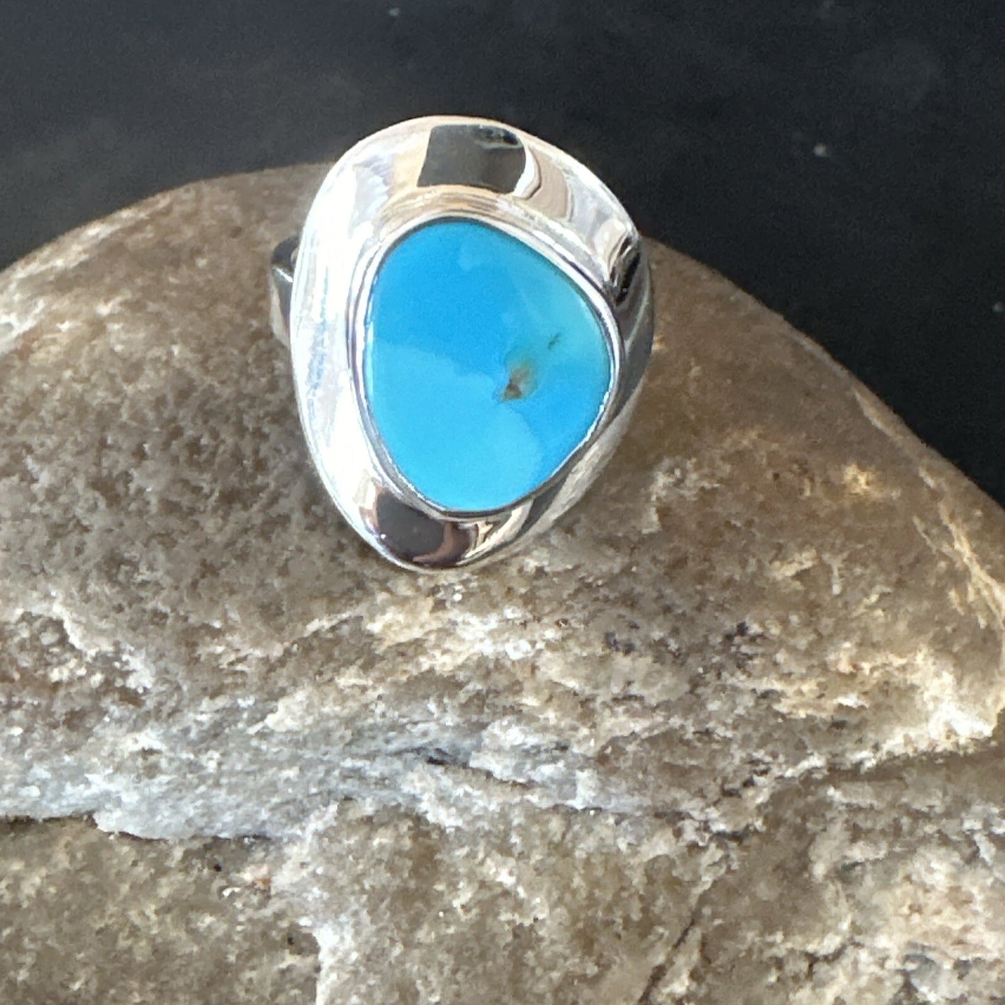 WoMens Sterling Silver Robin Egg Blue Kingman Turquoise Ring Size 5.5 17731