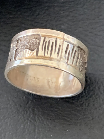Native American Navajo Sterling Silver Pueblo Ring Size 10 11977N