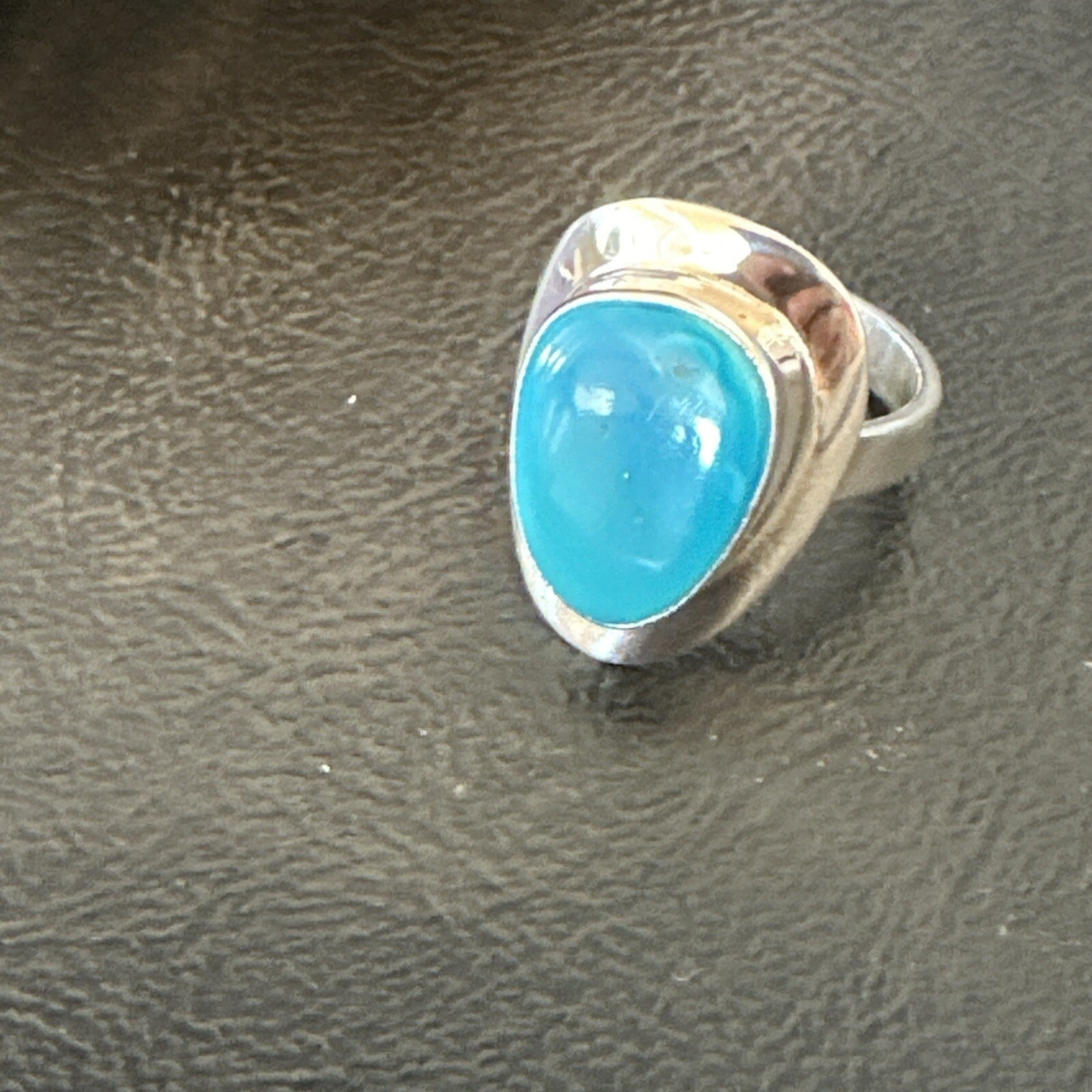 Southwestern Sterling Silver Blue Kingman Turquoise Ring Size 7.5 18525