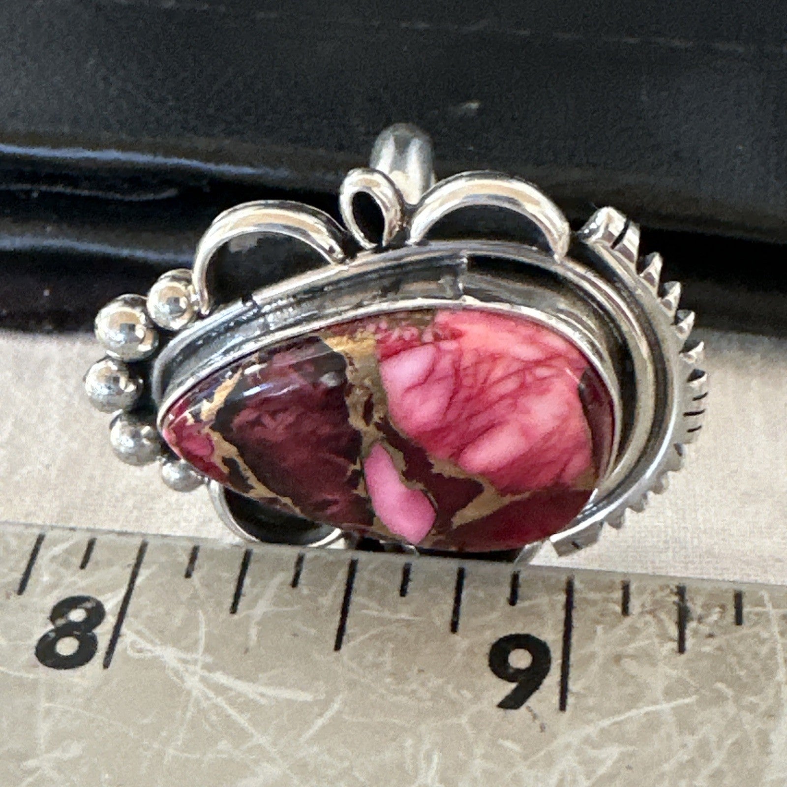Purple Spiny Oyster Navajo Sterling Silver Native American Ring Size 6.5 19629