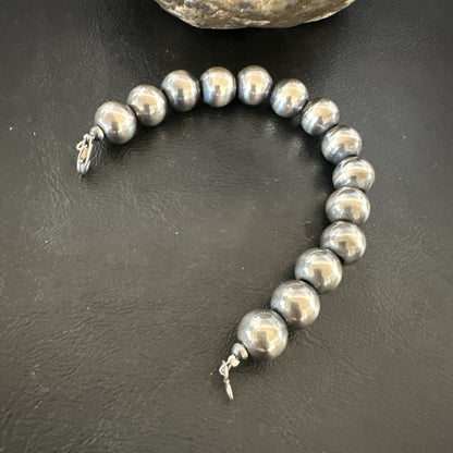 12mm Round Beads 7” Sterling Silver Beads Bracelet 91207