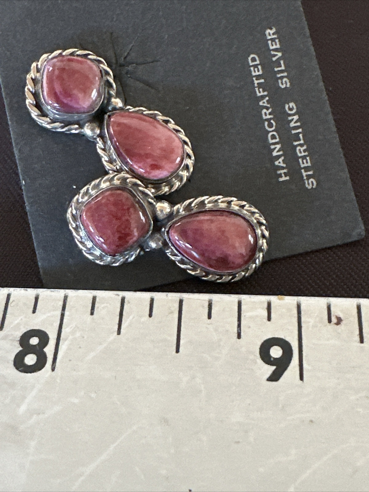 Native Purple Spiny Oyster Navajo Sterling Silver Dangle Earrings 1" 1606