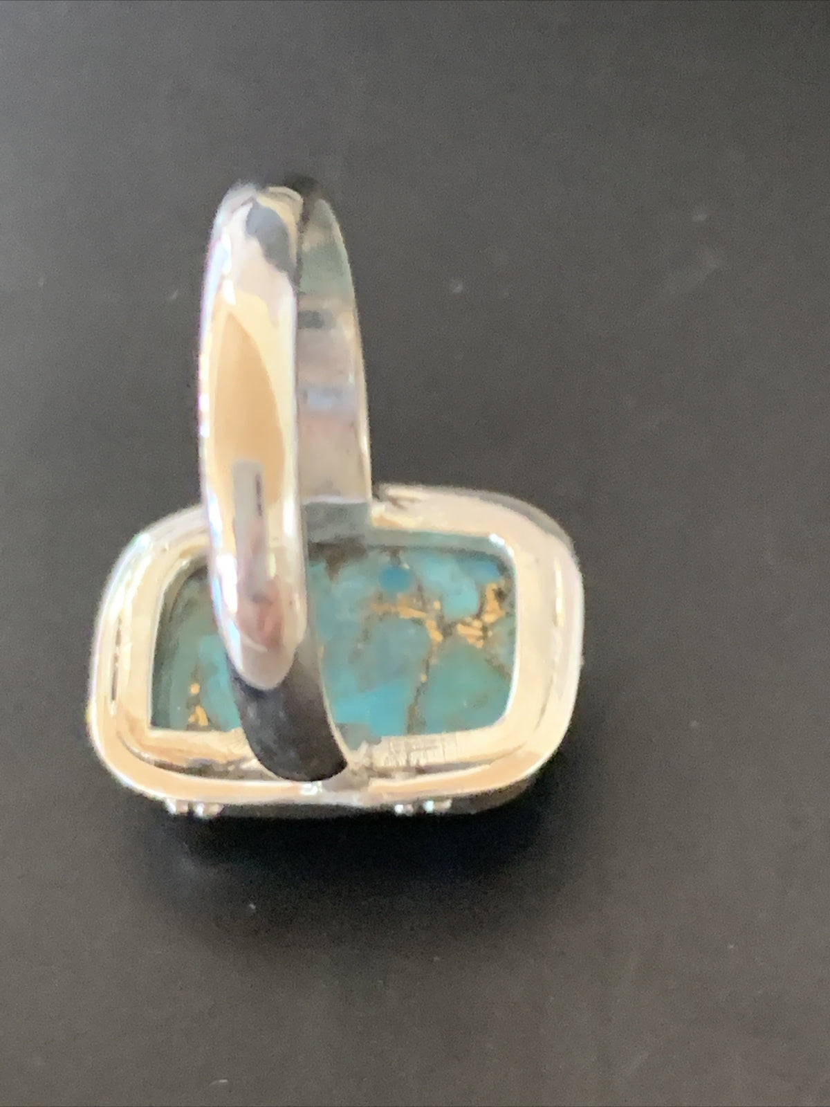 Native Mohave Navajo Sterling Silver Blue Turquoise Ring Size 7 11422