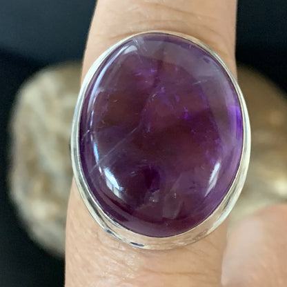 Navajo Purple Amethyst Sterling Silver Ring Size 8.5 12943