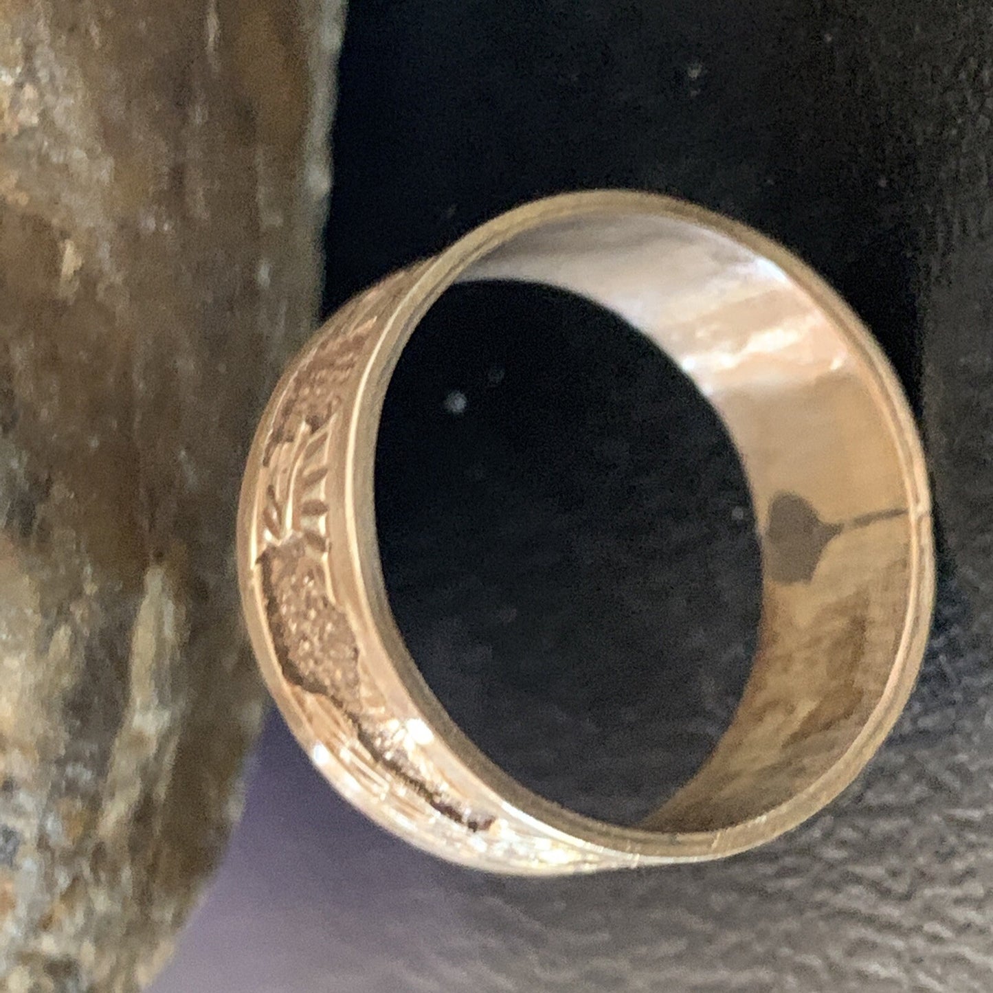 Native American Navajo Stamped Sterling Silver Pueblo Ring Size 10 14750