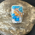 Blue Turquoise Spiny Oyster Southwestern Ring Size 11 | Sterling Silver | Authentic Native American Handmade | 18452