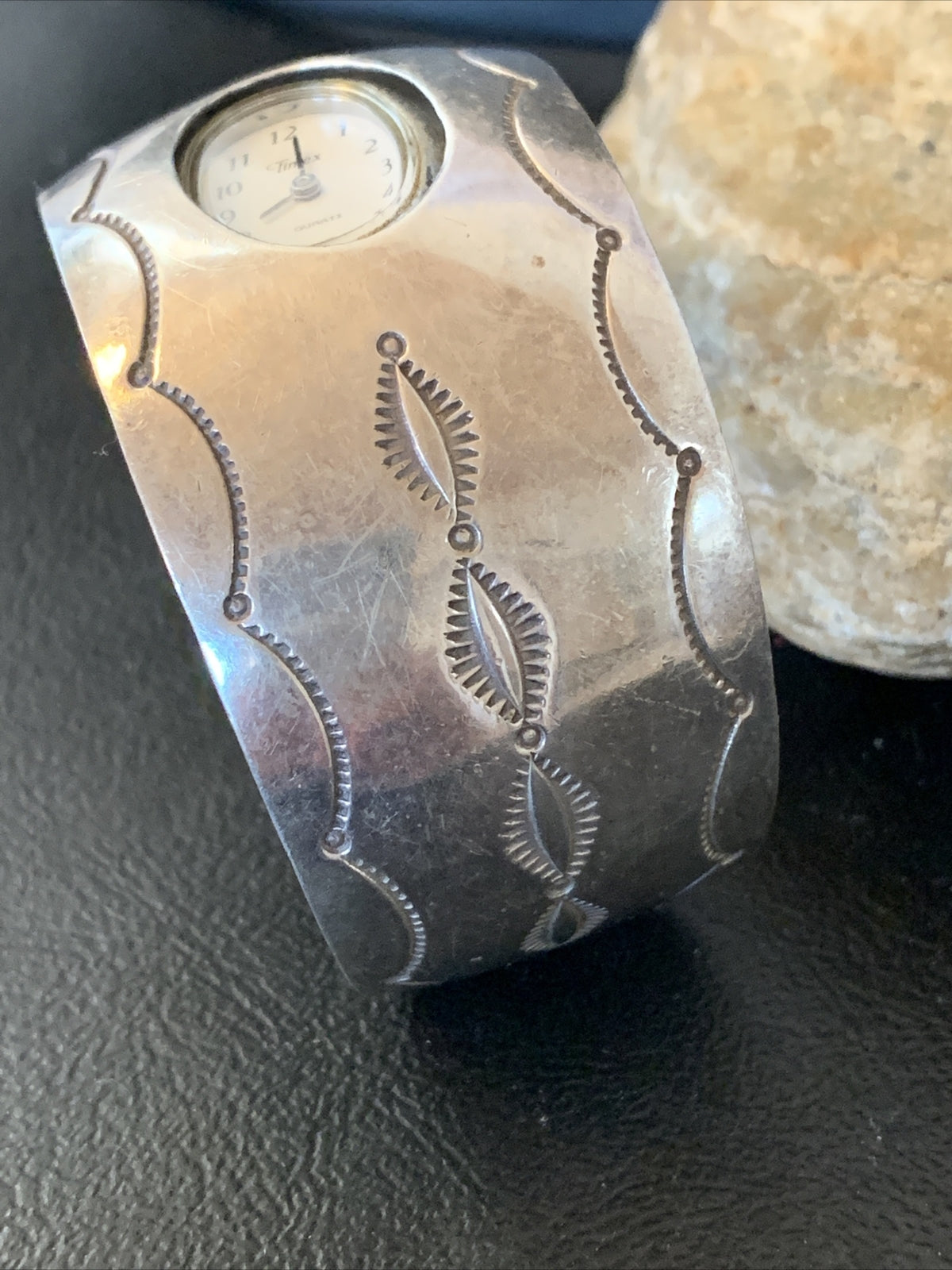 All Sterling Silver Southwestern Watch Tips Bracelet 01458