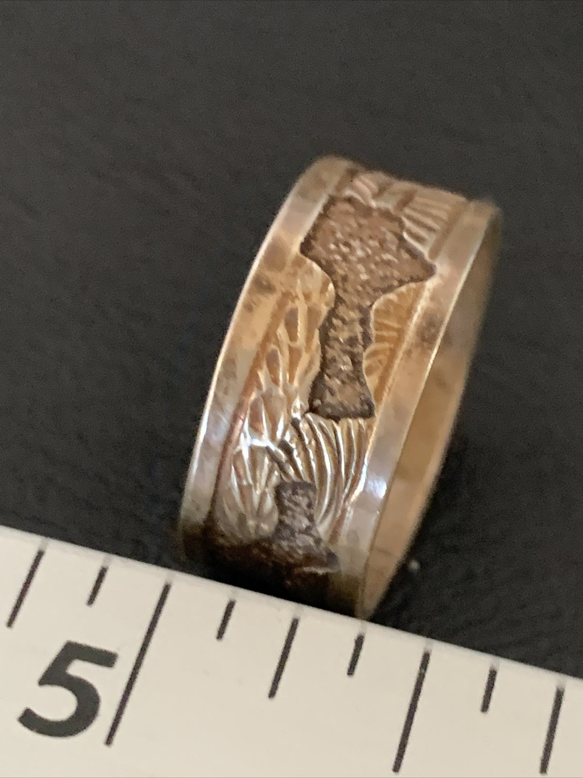 Native American Navajo Stamped Sterling Silver Pueblo Ring Size 10 14750