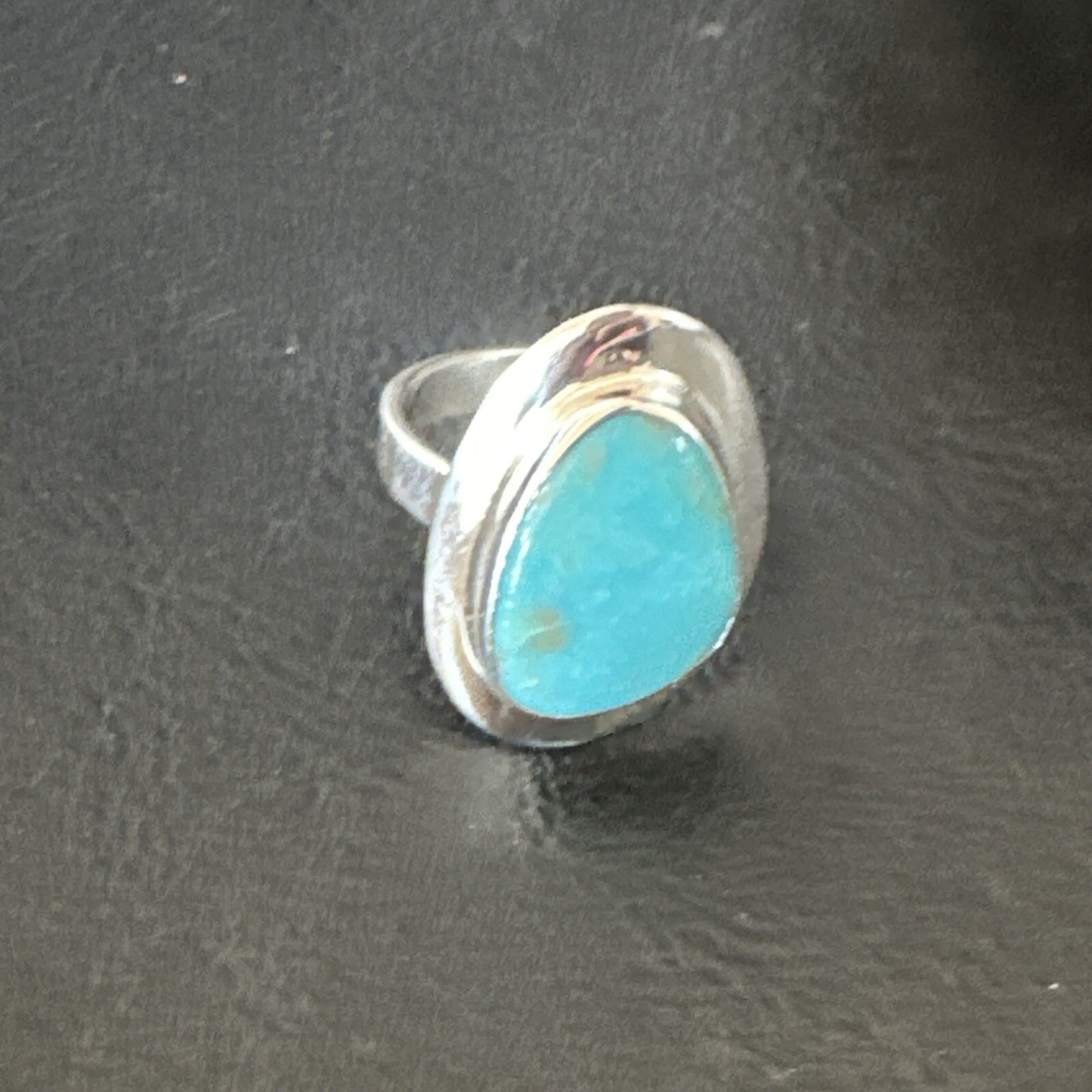 Southwestern Sterling Silver Blue Kingman Turquoise Ring Size 9 18529