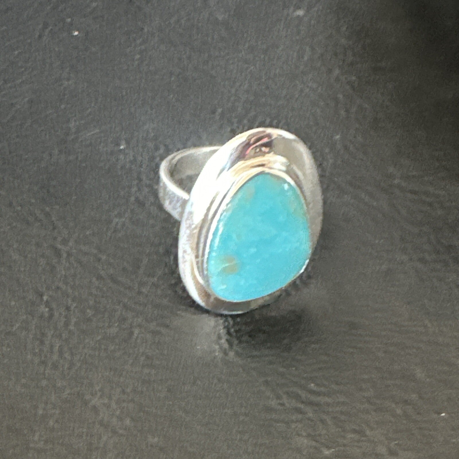 Southwestern Sterling Silver Blue Kingman Turquoise Ring Size 9 18529