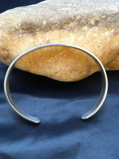 Native American Handmade Band Bracelet Navajo Sterling Silver 08934