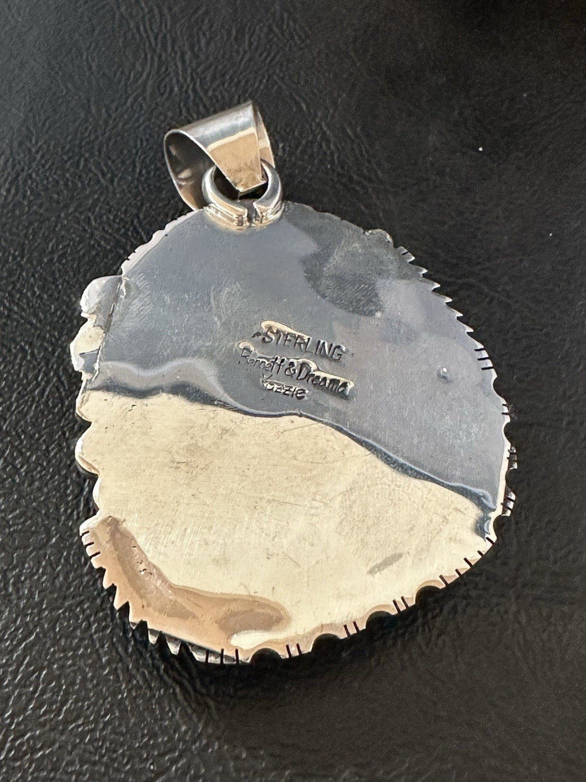 XL Men Women Blue Turquoise Pendant Navajo Sterling Yazzie 19526