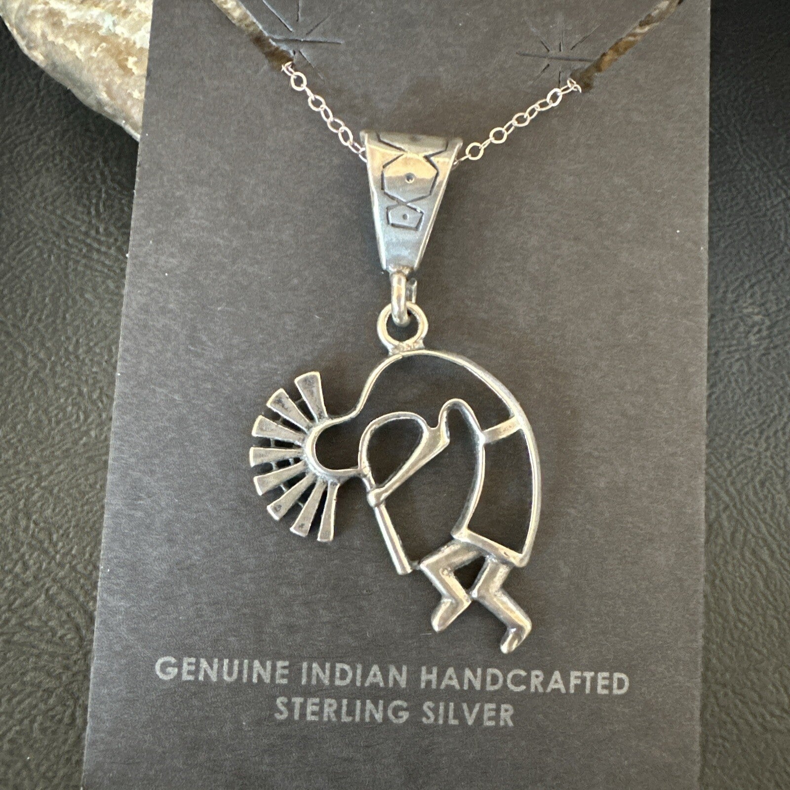 Native American Indian Kokopelli Navajo Sterling Silver Pendant 17966