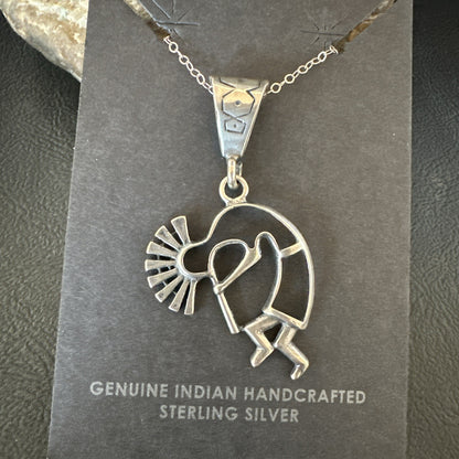 Native American Indian Kokopelli Navajo Sterling Silver Pendant 17966