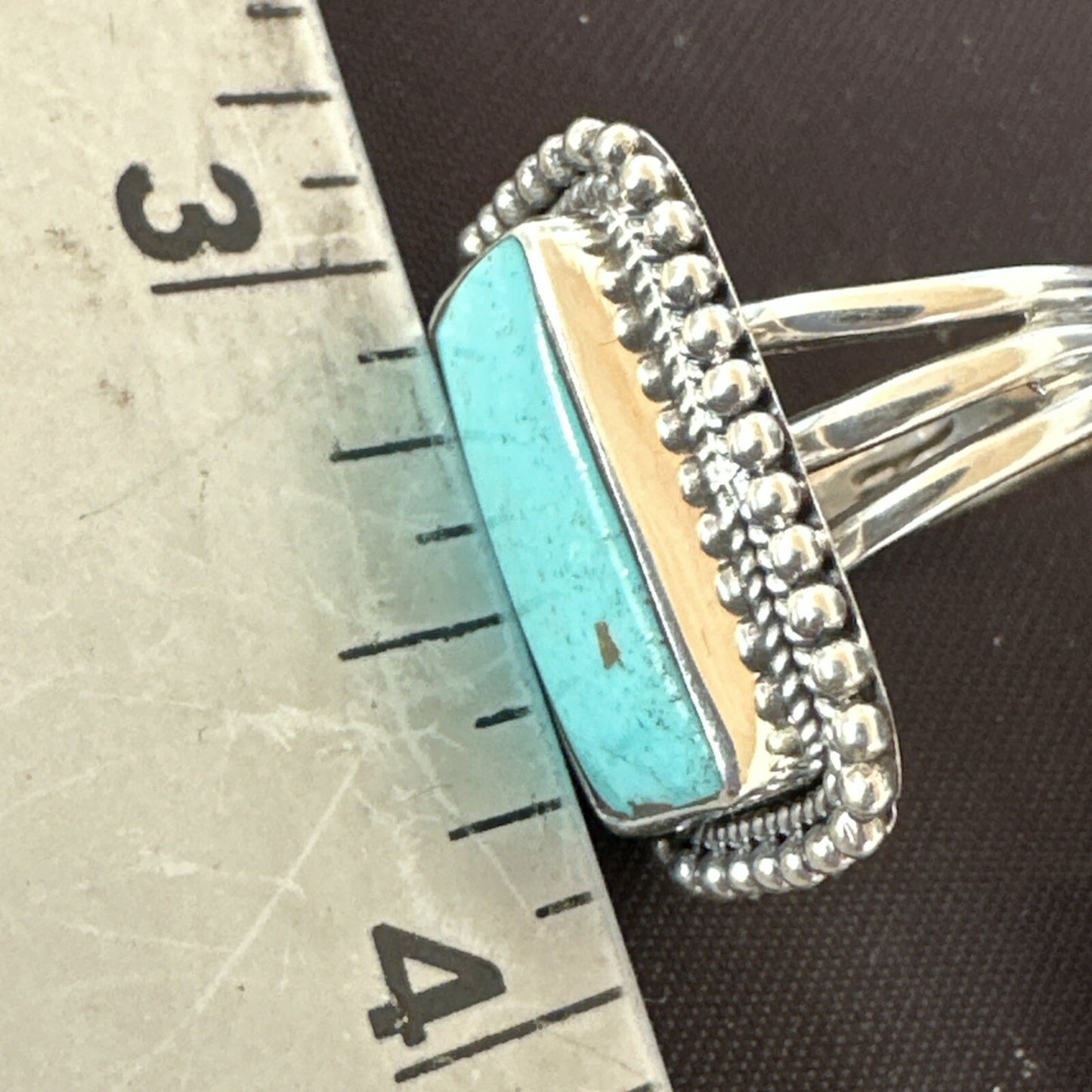 Blue Turquoise #8 Navajo Sterling Silver  Ring Size 6 18827