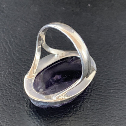 Purple Amethyst Navajo Sterling Silver Ring Size 8.5 12940