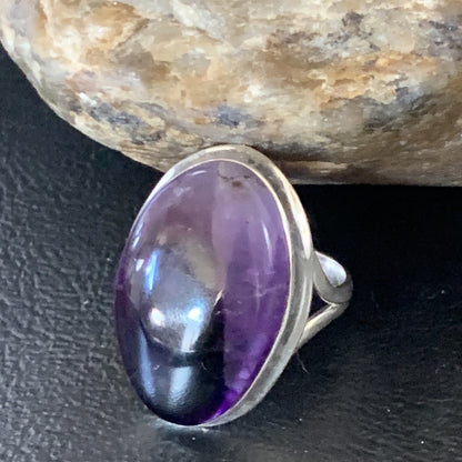 Purple Amethyst Navajo Sterling Silver Ring Size 8.5 12940