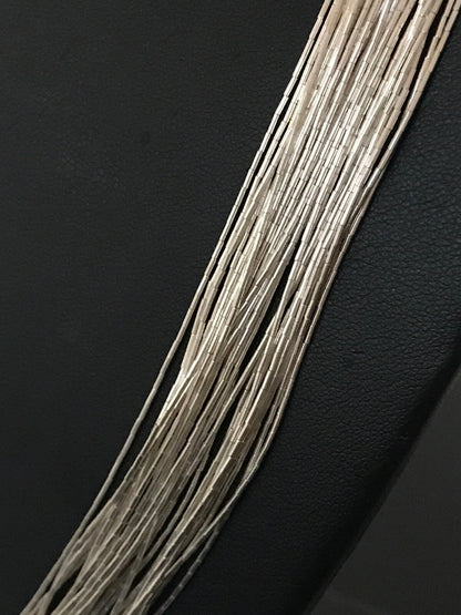 30 Strands Heishi tubes Liquid Sterling Silver Necklace 30” 19620