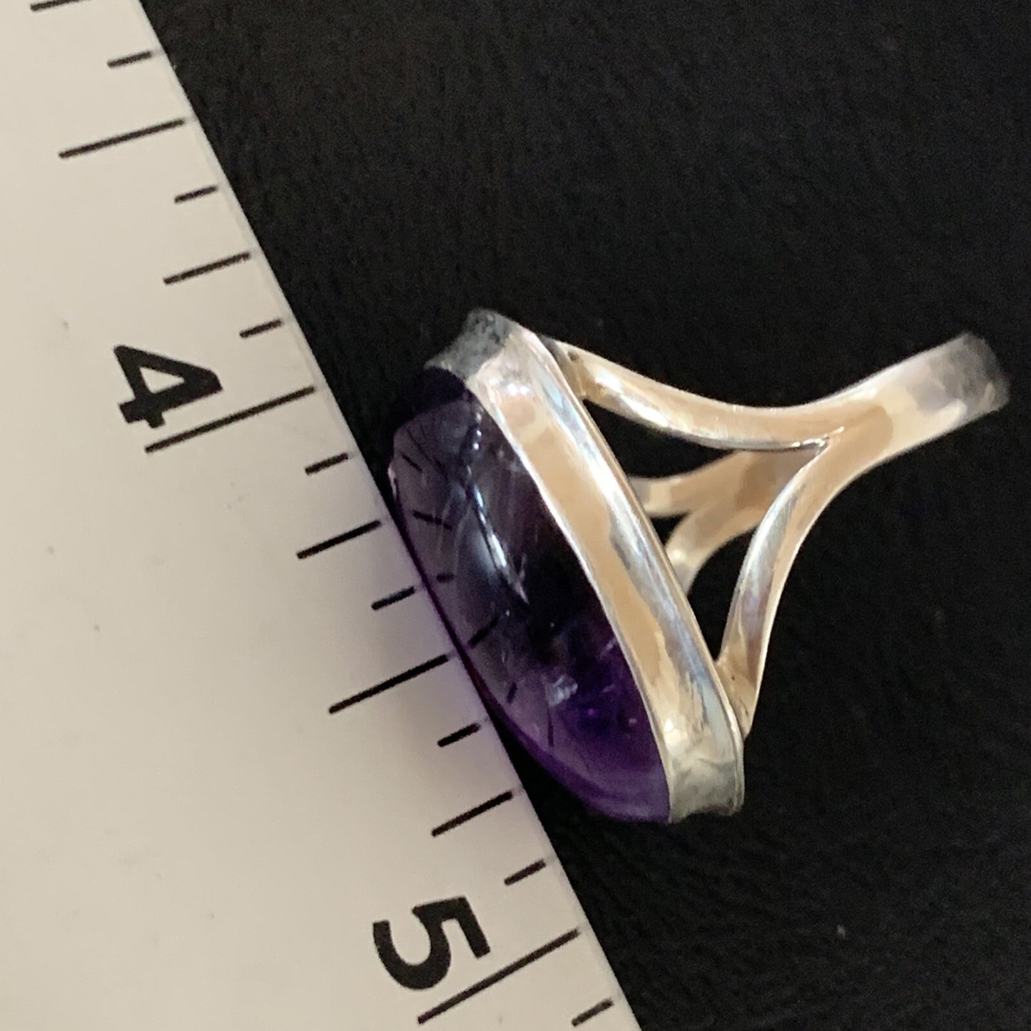 Purple Amethyst Southwestern Sterling Silver Ring Size 8.5 12941