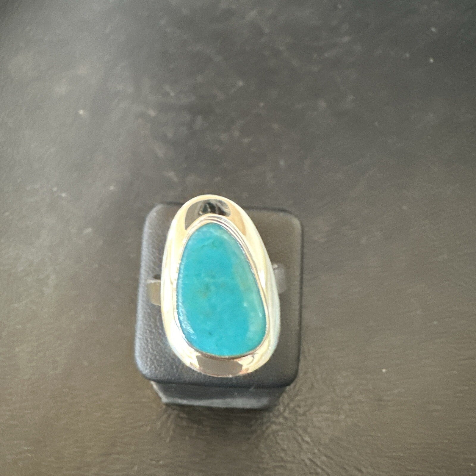 Southwestern Sterling Silver Blue Kingman Turquoise Ring Size 9 18526